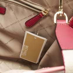 MICHAEL Michael Kors Pink Signature Coated Canvas and Leather Medium Mirella EW Tote