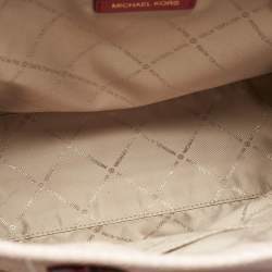 MICHAEL Michael Kors Pink Signature Coated Canvas and Leather Medium Mirella EW Tote
