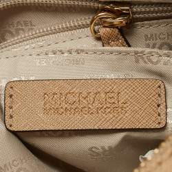 Pre Owned MICHAEL Michael Kors Beige Leather Large Sandrine Satchel