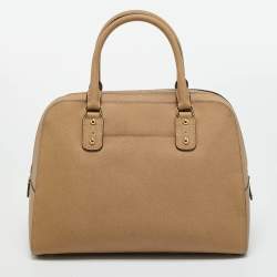 Pre Owned MICHAEL Michael Kors Beige Leather Large Sandrine Satchel