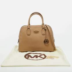 Pre Owned MICHAEL Michael Kors Beige Leather Large Sandrine Satchel