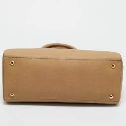 Pre Owned MICHAEL Michael Kors Beige Leather Large Sandrine Satchel