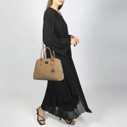 Pre Owned MICHAEL Michael Kors Beige Leather Large Sandrine Satchel