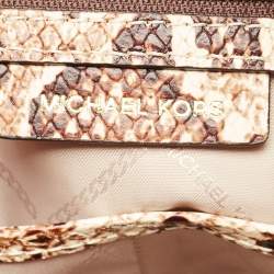 Pre Owned MICHAEL Michael Kors Brown Python Embossed Leather Uptown Astor Legacy Bag
