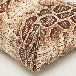 Pre Owned MICHAEL Michael Kors Brown Python Embossed Leather Uptown Astor Legacy Bag