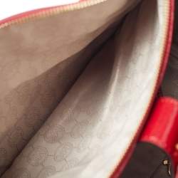 Pre Owned MICHAEL Michael Kors Sutton Medium Dark Red Patent Leather Satchel