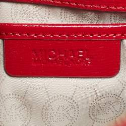 Pre Owned MICHAEL Michael Kors Sutton Medium Dark Red Patent Leather Satchel