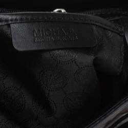 Pre Owned MICHAEL Michael Kors White/Black Leather Large Hamilton North South Tote