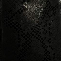 Pre Owned حقيبة يد مايكل مايكل كورس نيو مان كبيرة جلد نوبوك نمط ثعبان سوداء