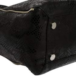 Pre Owned حقيبة يد مايكل مايكل كورس نيو مان كبيرة جلد نوبوك نمط ثعبان سوداء