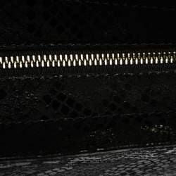 Pre Owned حقيبة يد مايكل مايكل كورس نيو مان كبيرة جلد نوبوك نمط ثعبان سوداء