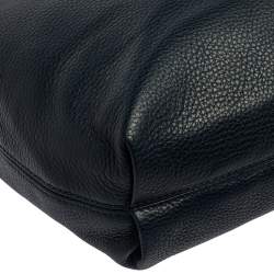 Pre Owned Michael Kors Navy Blue Leather Large Chain Jet Set Tote