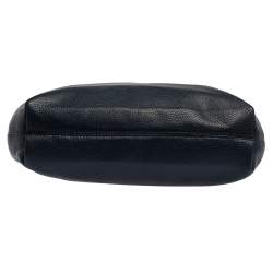 Pre Owned Michael Kors Navy Blue Leather Large Chain Jet Set Tote