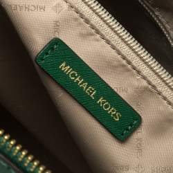 Pre Owned MICHAEL Michael Kors Green Leather Large Ciara Satchel