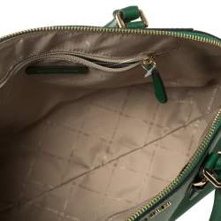Pre Owned MICHAEL Michael Kors Green Leather Large Ciara Satchel