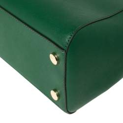 Pre Owned MICHAEL Michael Kors Green Leather Large Ciara Satchel