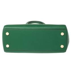 Pre Owned MICHAEL Michael Kors Green Leather Large Ciara Satchel