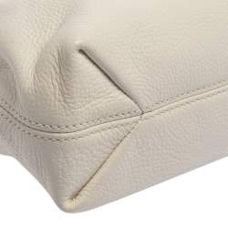 Pre Owned MICHAEL Michael Kors White Leather Jet Set Chain Shoulder Bag