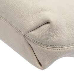 Pre Owned MICHAEL Michael Kors White Leather Jet Set Chain Shoulder Bag