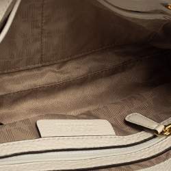 Pre Owned MICHAEL Michael Kors White Leather Jet Set Chain Shoulder Bag