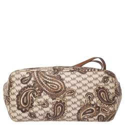 Pre Owned MICHAEL Michael Kors Brown Heritage Paisley Coated Canvas Kors Studio Tote