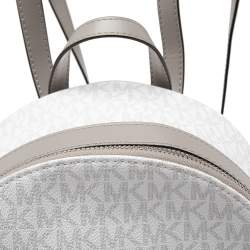 MICHAEL Michael Kors Grey Signature Coated Canvas and Leather Medium Kenly Backpack