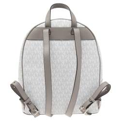 MICHAEL Michael Kors Grey Signature Coated Canvas and Leather Medium Kenly Backpack