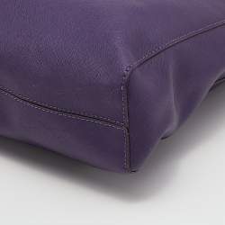 Pre Owned Michael Michael Kors Purple Leather Large Jet Set Travel Tote
