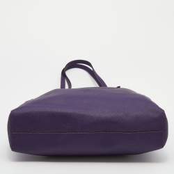 Pre Owned Michael Michael Kors Purple Leather Large Jet Set Travel Tote