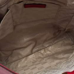 مملوكة مسبقًا حقيبة يد مايكل مايكل كورس جيت سيت ترافيل جلد سافيانو أحمر كبيرة