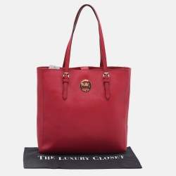 مملوكة مسبقًا حقيبة يد مايكل مايكل كورس جيت سيت ترافيل جلد سافيانو أحمر كبيرة