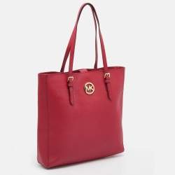 مملوكة مسبقًا حقيبة يد مايكل مايكل كورس جيت سيت ترافيل جلد سافيانو أحمر كبيرة