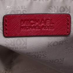 مملوكة مسبقًا حقيبة يد مايكل مايكل كورس جيت سيت ترافيل جلد سافيانو أحمر كبيرة