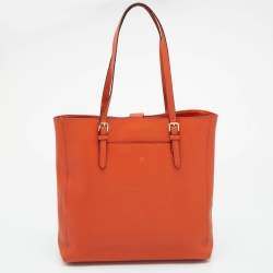 مملوكة مسبقًا Michael Michael Kors Orange Leather Large Jet Set Travel Tote