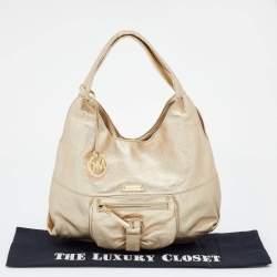 Pre Owned حقيبة كتف مايكل مايكل كورس جلد ذهبي كبيرة