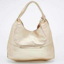 Pre Owned حقيبة كتف مايكل مايكل كورس جلد ذهبي كبيرة