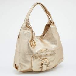 Pre Owned حقيبة كتف مايكل مايكل كورس جلد ذهبي كبيرة