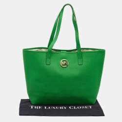 Pre Owned حقيبة يد توتس مايكل مايكل كورس جيت سيت ترافيل جلد أخضر متوسطة