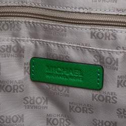 Pre Owned حقيبة يد توتس مايكل مايكل كورس جيت سيت ترافيل جلد أخضر متوسطة