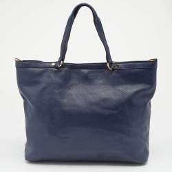 Pre Owned حقيبة يد توتس مايكل كورس شانينغ جلد أزرق كبيرة