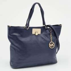 Pre Owned حقيبة يد توتس مايكل كورس شانينغ جلد أزرق كبيرة