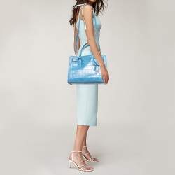 Pre Owned حقيبة يد مايكل مايكل كورس ديلون جلد نقش تمساح أزرق سماوي