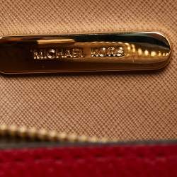 Pre Owned MICHAEL Michael Kors Red Pebbled Leather Mini Mercer Tote