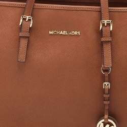 Pre Owned MICHAEL Michael Kors Brown Leather Jet Set Tote