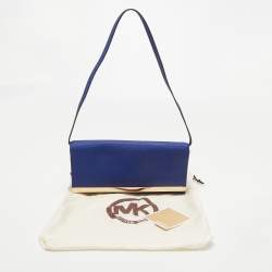 Pre Owned MICHAEL Michael Kors Blue Leather Tilda Clutch Bag
