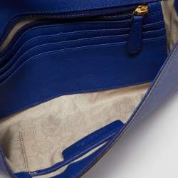 Pre Owned MICHAEL Michael Kors Blue Leather Tilda Clutch Bag