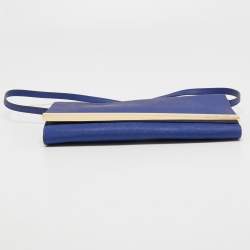 Pre Owned MICHAEL Michael Kors Blue Leather Tilda Clutch Bag