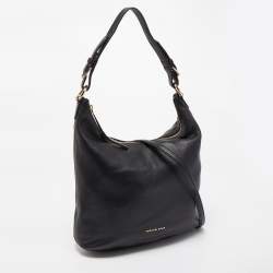 Pre Owned MICHAEL Michael Kors Black Leather Large Lupita  Hobo 