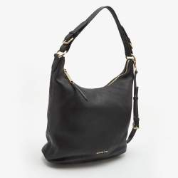 Pre Owned MICHAEL Michael Kors Black Leather Large Lupita Hobo