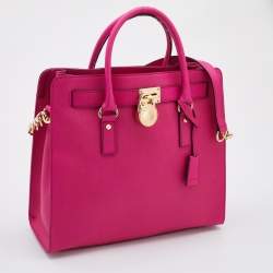 Pre Owned حقيبة مايكل مايكل كورس هاميلتون نورث ساوث كبيرة جلد أحمر